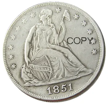 1851 Sėdi Laisvės Doleris Sidabro Padengtą Kopijuoti Monetas