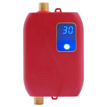 3000W Tankless Vandens Šildytuvas, Sieniniai Momentinis Karšto Vandens Šildytuvas + LED Kasdienio Skalbimo JAV Plug (Red)