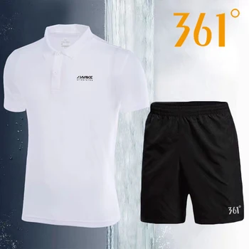 361 sportinis kostiumas vyrams 2023 vasaros nauji polo marškinėliai, dviejų dalių greitas džiovinimas trumpas rankovėmis šortai veikia sportinę aprangą
