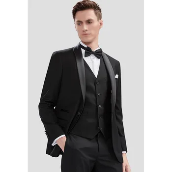 3795-R-Kostiumas kostiumas vyrams korėjos versija, slim-fit kailis jaunikis vestuvių suknelė Verslo profesinio oficialų kostiumą vyras