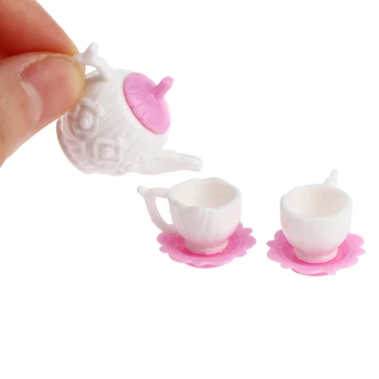 3pcs/Set 1:12 Mini Mielas Miniatiūriniai Lėlių Arbatos Puodą Kavos Puodelio Lėkštė Dėklas Plokštė, Virtuvės Reikmenys Doll House Dekoro Žaislai