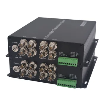 4port 3G-SDI Vaizdo Pluošto Keitikliai Nesuspaustų, su RS422 RS232 duomenų,SDI, kad Single-mode fiber 20Km Už Transliacijos SDI Kameros
