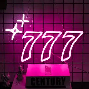 777 Vaizdo Žaidimų Neoninis Ženklas Maisto Restoranas, Parduotuvė, Neoninės Šviesos Lempos Sporto Baras Alaus Ženklai Apdailos Šviesos