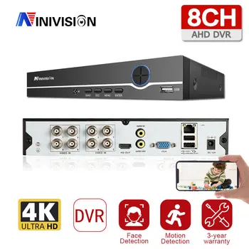 8CH 8MP 6in1 HD TVI CVI XVI HAINAUT IP Saugumo DVR Recorder H. 265 Skaitmeninis Vaizdo įrašymo įrenginys Su Protingo Veido Judesio Aptikimo Peržiūros