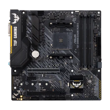 ASUS TUF ŽAIDIMŲ B450M-PLUS II AMD B450 (AM4) micro ATX žaidimų plokštė su M. 2 parama, AI Triukšmo Atšaukiu Mikrofonas, HDMI