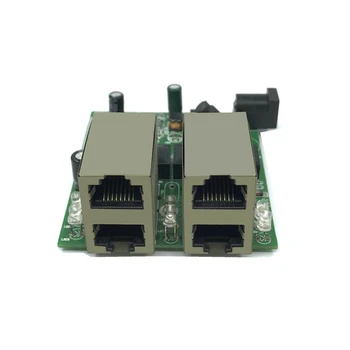 Greitai perjungti mini 4 port ethernet switch 10 / 100mbps rj45 tinklo jungiklis koncentratorius pcb modulis valdybos sistemos integracijos modulis
