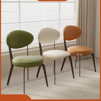 Italijos minimalistinio valgomojo kėdės namuose, aukštos kokybės, prabangos, šiuolaikinio minimalistinio valgomasis atlošas, stalo, taburetės prancūzijos kremas stilius