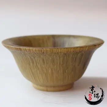 kinija senas antikvarinis Ranka raižyti jautis ragų dubenėlį, puodelį Surinkimo 148g