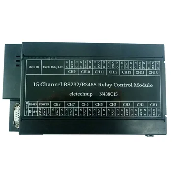 N438C15 DC 12V DC 24V 15 Kanalų RS232 RS485 Modbus RTU Relay Valdybos PLC AR PC UART Serial Port Switch Valdytojas Relay Moudle