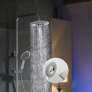 Naujas Vonios kambarys ABS plastiko pilkos spalvos Apvali dušo Purškimo Lietus Kritulių Viršų/rankinė Dušo Galva--M8990