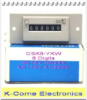Nemokamas Pristatymas 6 Skaitmenų Pramonės counter Mechaninė Elektromagnetinio skaitikliai CSK6-YKW 12V 24V 110V, 220V skaitliukas skaitliukas Punch