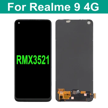 Originalus AMOLED Už Realme 9 4G LCD Realme9 RMX3521 Ekranas Jutiklinis Ekranas skaitmeninis keitiklis Asamblėja