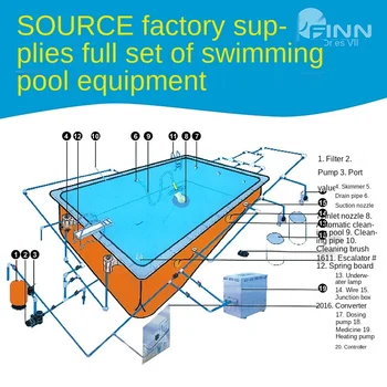 Pilną baseinų įranga, baseinu, vandens valymo valymo, pastovios temperatūros šildymo, dezinfekavimas