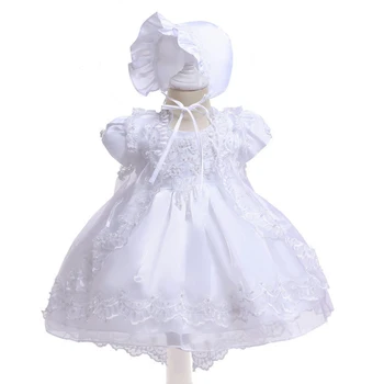 Pirmąjį Gimtadienį Šventė Nėrinių Suknelė Princesė Chalatai Gėlių Vaikų Suknelė Mielas Sijonas Tinka Mažai Kūdikiai