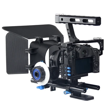 Profesionalus Rankena DSLR Įrenginys Stabilizatorius Video Kamera Narve/Follow Focus/Matte Box Kit For Sony A7S A7 A7R A7RII A7SII Lumix GH4
