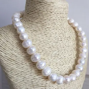 vienos krypties 10-11mm baroko pietų jūros balta perlų vėrinį 18inch