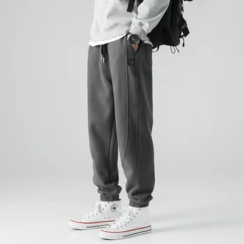 Vyrų Haremas Kelnės Atsitiktinis Poilsiu Vientisų Spalvų iki 2022 m. Rudens Žiemos Sweatpants Kulkšnies ilgis Vyriškos Kelnės Prarasti Mados Streetwear