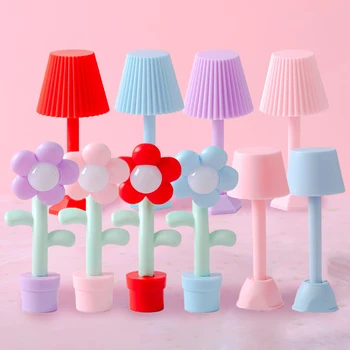 1:12 Miniatiūriniai Lėlių LED Nakties Šviesos Grindų Lempos Mini Stalo Lempos Namų Apšvietimo Modelis, Doll House Dekoro Aksesuarai, Žaislai