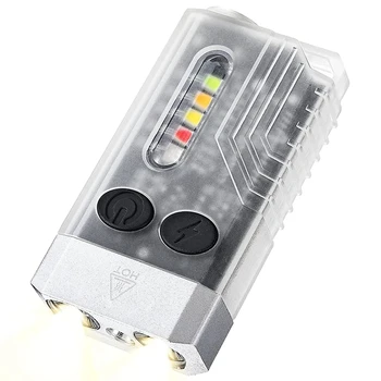 1 Gabalas Mini LED Keychain Žibintuvėlis, Įkrovimo Kišeninis Žibintuvėlis 1000LM Su 14 Režimai