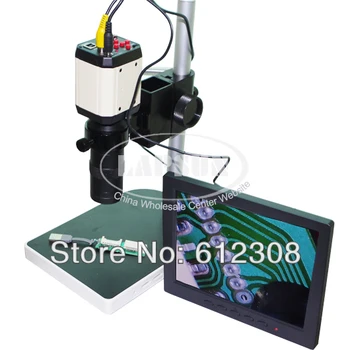 120X Pramonės Pramonės Microscopen Nustatyti Vaizdo Kamera VGA, USB, AV TV Vaizdo Išvestis C-Mount Objektyvas + 8