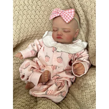 48CM Jau Dažytos Bebe Reborn Lėles Rosalie Naujagimis Miega Kūdikis Gyvas Kūdikių Lėlės Sweet Baby 3D Odos su Matomas Venų