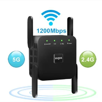 5 ghz WiFi Stiprintuvas WiFi Kartotuvas 1200Mbps Wifi Extender Ilgo Nuotolio Wi fi Signalo Kartotuvų Wi Fi Stiprintuvas 5G 2.4 G