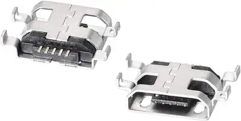 50PCS Micro USB Female Lizdas, Jungtis, 5-Pin 180 Laipsnių, Remontas, Pakeitimas Adapteris