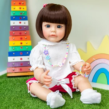 55CM Sue-Sue viso Kūno Silikono Montavimas Reborn Baby Girl Vertus-išsami Tapybos Realus Reborn Lėles, Žaislų Mergaitėms Dovanų