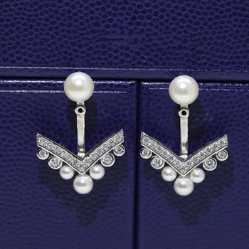 925 sterlingas sidabro auskarai moterims, Elegantiškas Mados Vestuvių Aukštos Kokybės Paryžius Prabangos Prekės Papuošalai