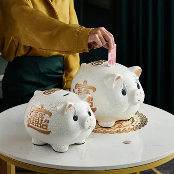 Didelis Keraminių Monetų taupyklė Kambarį Kūrybos Kiaulių Piggy Bank Suaugusių Vaikų Animacinių filmų Paslėptas Saugojimo hucha Namų Puošybai