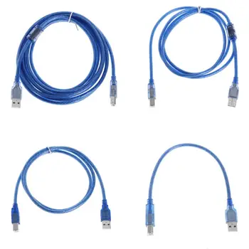 Didelės Spartos Skaidrus, Mėlynas USB 2.0 Spausdintuvo Kabelis Type A Male B Tipo Vyrų Dua
