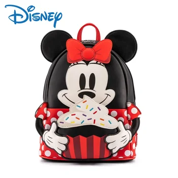 Disney Loungefly Mickey Mouse Periferinių Pyragą Keksų Minnie Mielas Mini Kuprinė vaiko Kuprinę