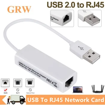 Grwibeou USB 2.0 Į RJ45 Tinklo Korta 10/100Mbps USB Lan RJ45 Tinklo plokštė USB Ethernet Adapter PC Nešiojamas 