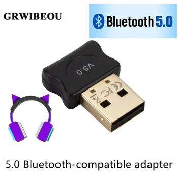 GRWIBEOU USB Bluetooth V5.0 Adapteris Siųstuvas, Imtuvo Garso Bluetooth Dongle Belaidžio ryšio USB Adapteris, skirtas PC Nešiojamas Kompiuteris