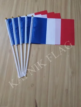 KAFNIK,5vnt 14*21CM Prancūzijos Vėliava rankoje nacionalinės vėliavos su Ašigalio į Rankas vėliavą,nemokamas pristatymas