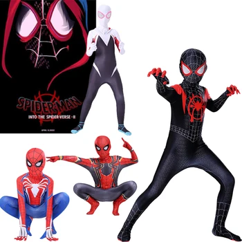Km Morales Toli Nuo Namų Cosplay Kostiumų Zentai žmogus-Voras Visoje Spider-Stichijos Kostiumas Superhero Bodysuit Spandex Kostiumas