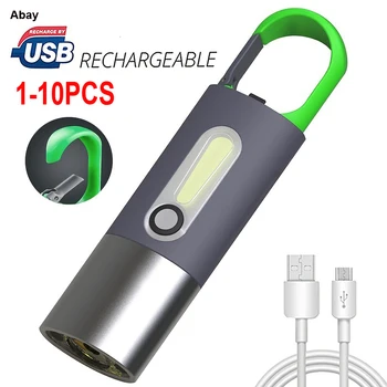 Nešiojamų Mini Led Žibintuvėlis USB Įkraunamas LED, COB 