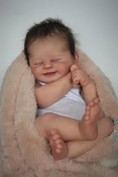 NPK Naujai 49CM Reborn Baby Doll Minkštas Kūno Silikono užmerktos Akys Gyvas Realus Matomas Venų Odos Tonas Atgimsta Žaislų Mergaitėms Dovanų