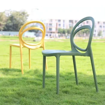Plastikinės kėdės paprasta atlošo atrama Šiaurės valgomojo kėdė namų influencer ins kūrybos namuose kėdės atlošas