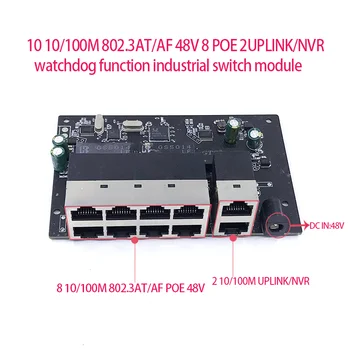 Standartinis protokolas, 802.3 AF/NE 48V POE IŠ/48V poe switch 100 mbps 8port POE su 2port uplink/NVR ; Kontrolierius funkcija