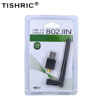 TISHRIC 150Mbps MINI Wireless USB WiFi Adapteris 802.11 n/g/b Antena, 