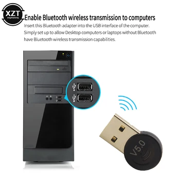 USB Bluetooth5.0 Adapteris Darbalaukio Belaidžio Garso Imtuvas, Siųstuvas Dongle skirtas PS4 Kompiuterio Aux Garso Muzikos Garsiakalbis
