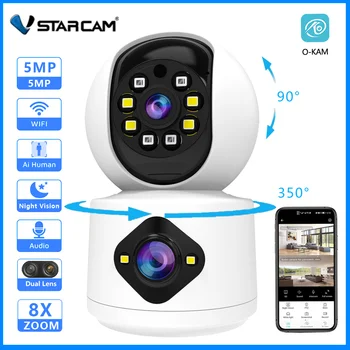 Vstarcam 5MP Smart Mini Wi-fi IP Kamera, Dual Lens Patalpų Belaidžio Namų Saugumo VAIZDO Stebėjimo Kamera 8X Zoom Auto Sekimas