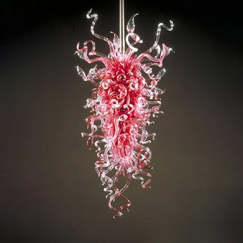 Šiuolaikinės Rožinės spalvos Stiklo Šviestuvo Lempos Kambarį Kabo LED Smūgis Namų Meno Apšvietimo 48 Cm