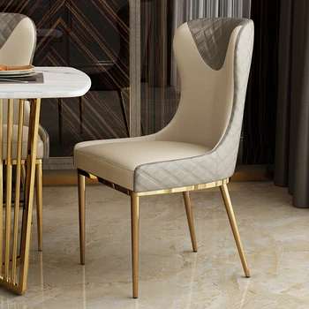Šviesos prabangus valgomasis kėdė namuose modelis kambarys laisvalaikio atgal modernus minimalistinio aukso nerūdijančio plieno gyvenimo baldai