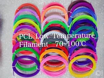 Žemos Temperatūros 3D Rašiklis, PCL Gijų 1.75 MM,Spausdinti temperatūra:70~100℃,20Color*3M Viso 60M ,Tinka Žemos Temperatūros 3D Rašiklis